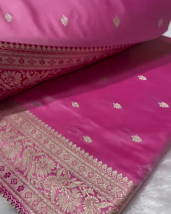 Buy  Sashikala Banarasi Mashru Silk Saree with Fine Zari Buttas