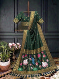   Green Sashikala Meenakari Motif Festive Saree with blouse