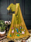  Parrot Sashikala  Meenakari Motif Festive Saree with blouse