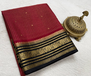 Pure Golden Astral Mysore Crepe Silk Saree