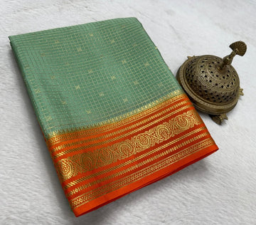 Buy Mysore Silk Saree with Traditional Woven Border