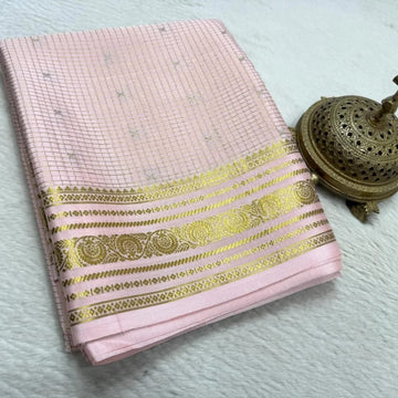 Royal Mysore Silk Saree with Traditional Zari Border