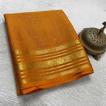 Elegant Mysore Lemon Yellow Silk Saree