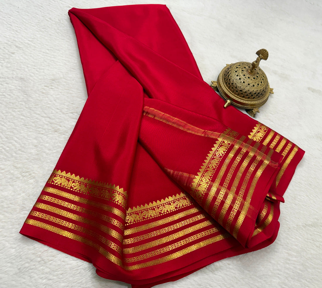 Classic Mysore Silk Saree with Heritage Zari Border