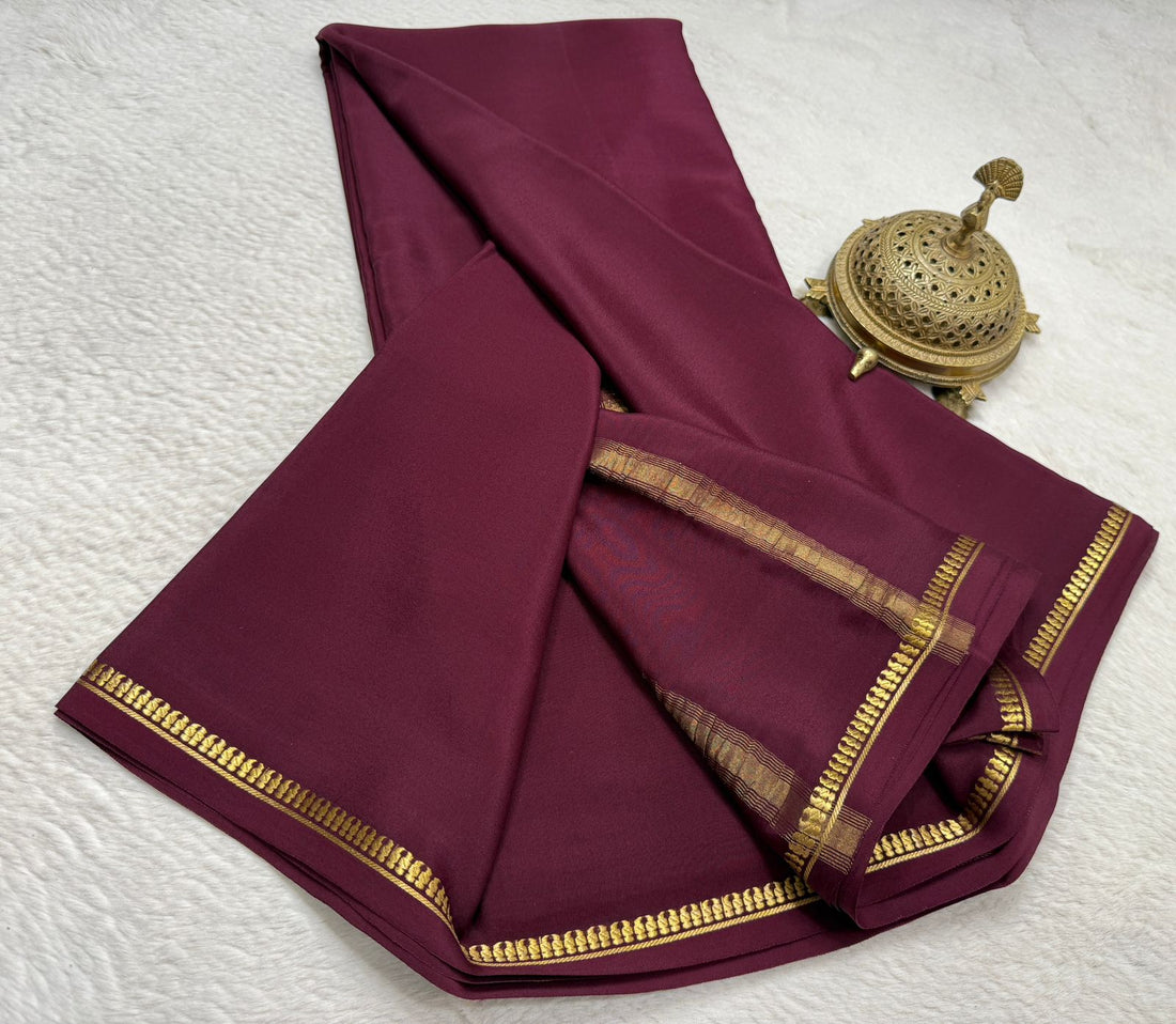 Traditional Mysore Silk Saree with Rich Zari Weaving