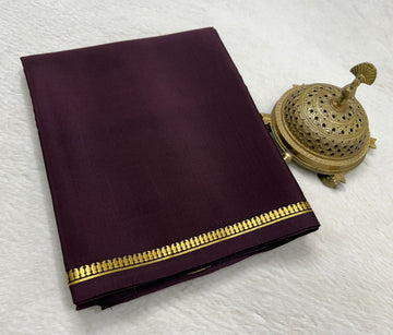 Handcrafted Mysore Silk Saree with Traditional Woven Border