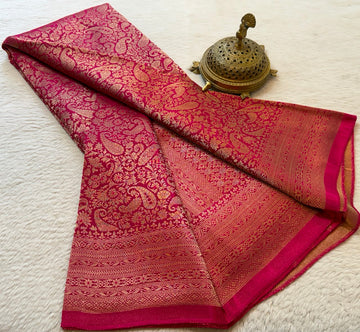 Designer Premium Crepe Brocade Saree for Women | Rich Pallu | Festive & Wedding Wear