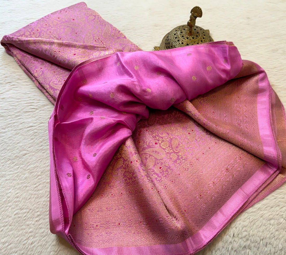 Women's Premium Crepe Brocade Saree Rich Pallu & Brocade Blouse | Party Wear Saree