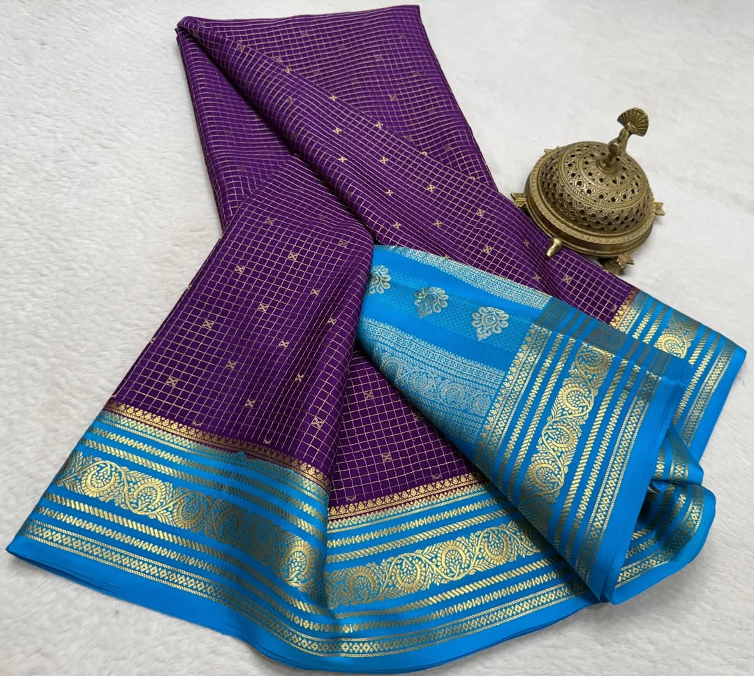 Premium Mysore Silk Saree with Traditional Zari Border