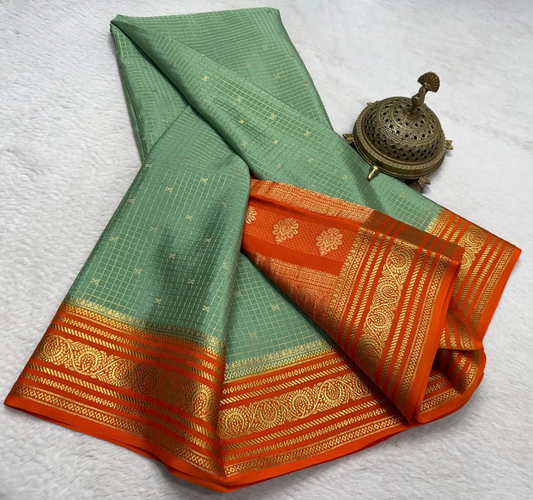 Buy Mysore Silk Saree with Traditional Woven Border