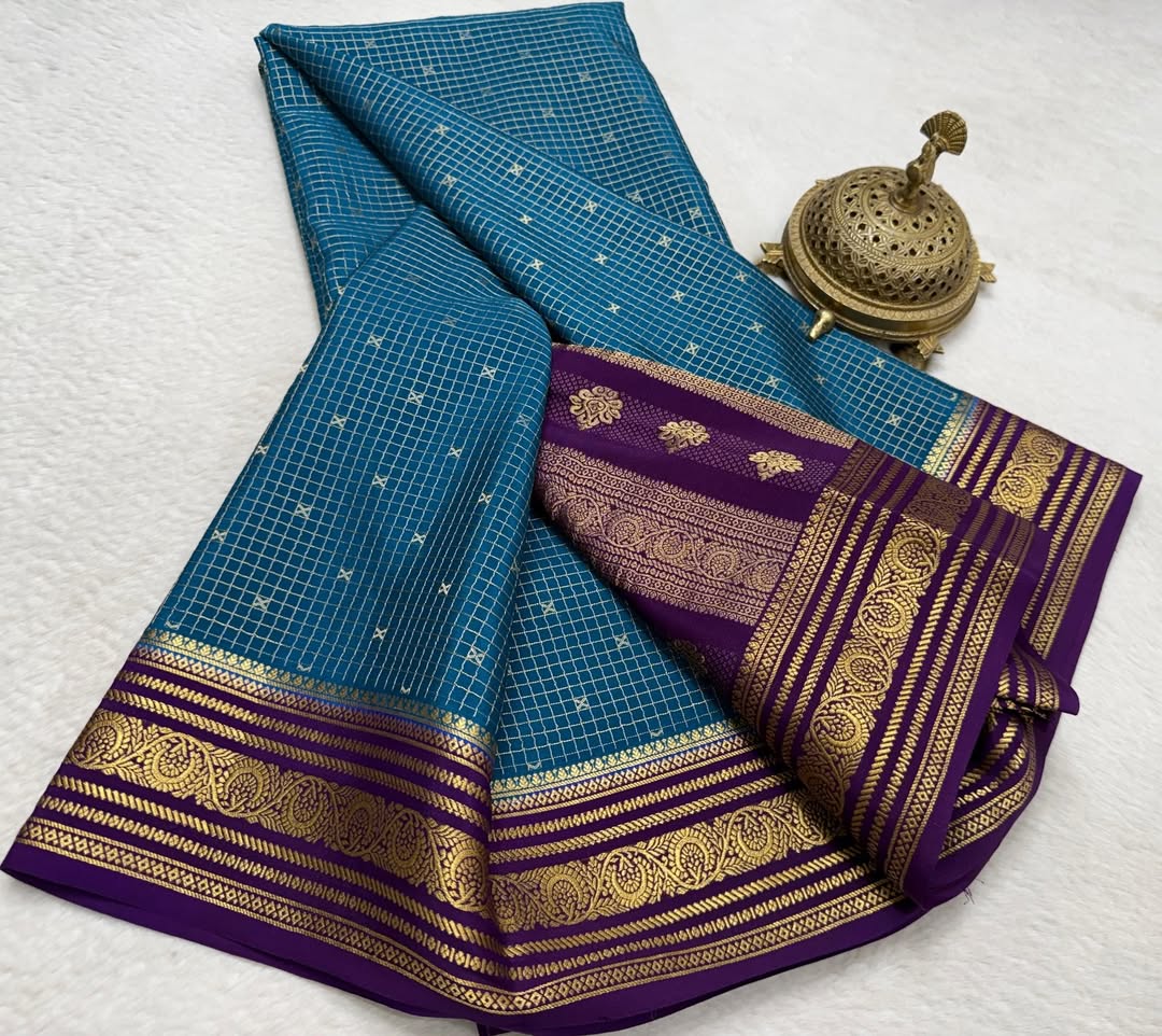 Traditional Mysore Crepe Silk Saree with Premium Zari Work