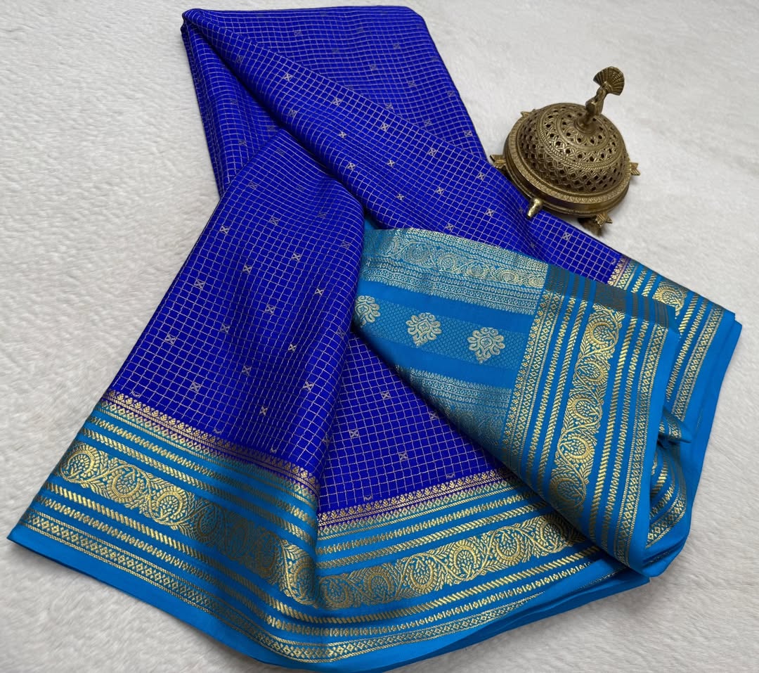 Premium Mysore Silk Saree with Traditional Zari Border