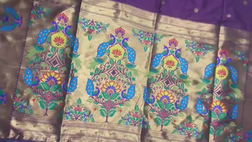  Premium Sashikala Paithani Silk Saree with Gold Zari & Peacock Pallu Buy Premium Sashikala Paithani Silk Saree with Gold Zari & Peacock Pallu